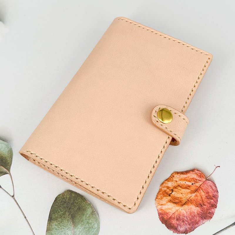 Passport cover genuine leather fully hand-stitched vegetable tanned leather - ที่เก็บพาสปอร์ต - หนังแท้ สีกากี