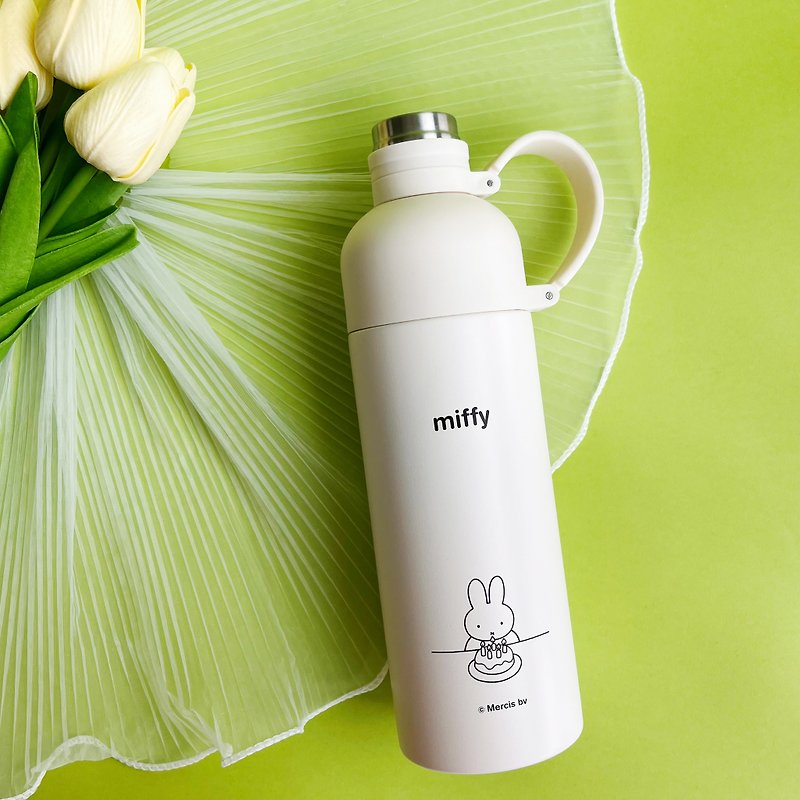 【Pinkoi x miffy】Faranci手提便攜式大容量不鏽鋼保溫杯 - 保溫瓶/保溫杯 - 其他材質 白色