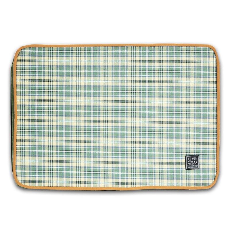 "Lifeapp" mattress replacement cloth cover S_W65xD45xH5cm (green plaid) without sleeping mats - ที่นอนสัตว์ - วัสดุอื่นๆ สีเขียว