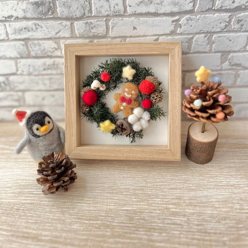 冬限定 - 羊毛フェルト × ドライフラワー - クリスマスリースフォト