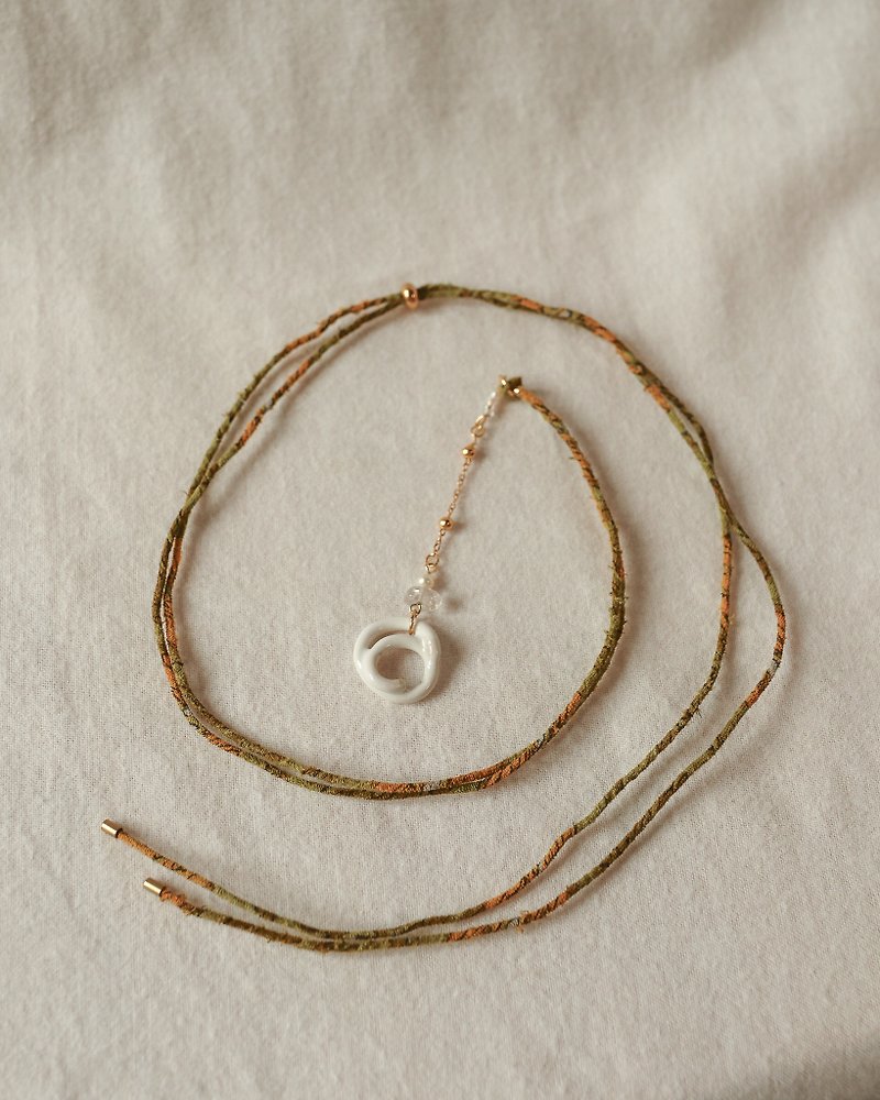 Knot Bread | Type B | Ceramic Necklace - Necklaces - Pottery Green