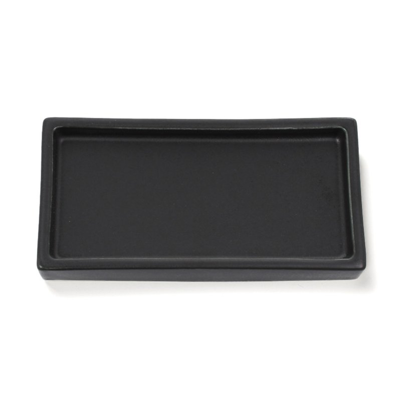 Long-hand incense dish black [Shoeido incense dish series] - Fragrances - Porcelain Black