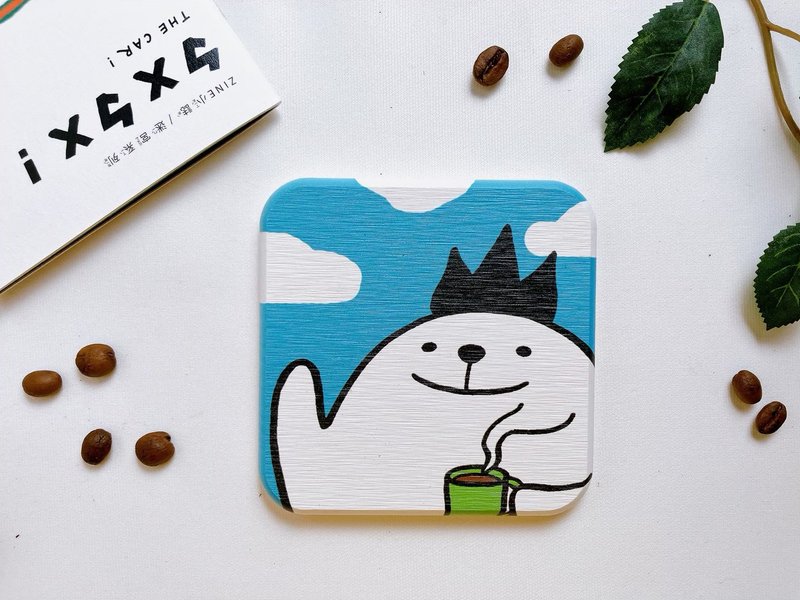 [Healing Diatomaceous Earth Coaster] Kohlrabi Drinking Tea - ที่รองแก้ว - วัสดุอื่นๆ สีน้ำเงิน