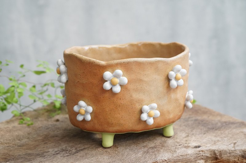 Succulent Pots Ceramic Planter , Flower planter - 花瓶/花器 - 陶 咖啡色