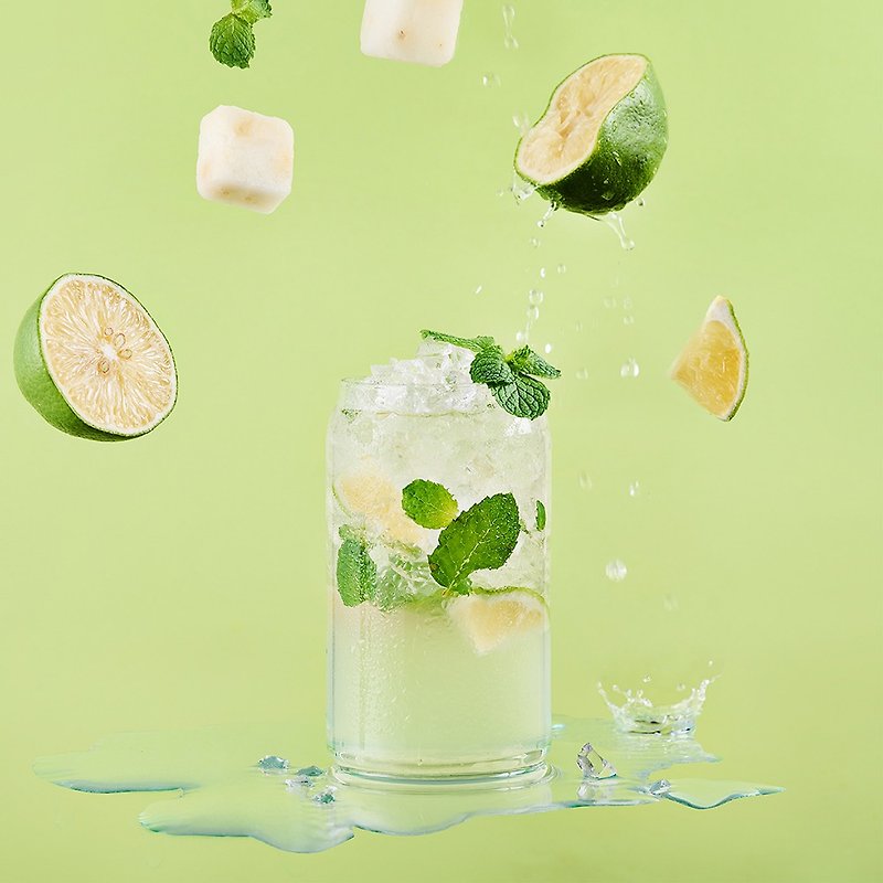 Rock Sugar Mint Lemon Mojito Tea Brick | 17gx12 pieces/can | Wedding souvenirs and party mixers - ชา - วัสดุอื่นๆ สีเขียว