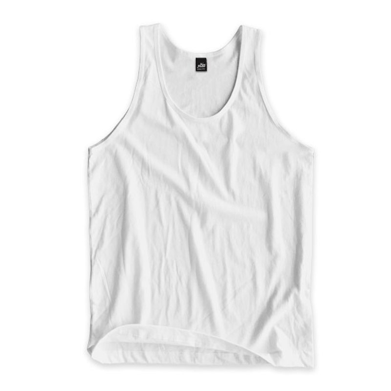 Plain Sleeveless Vest-White - เสื้อกั๊กผู้ชาย - ผ้าฝ้าย/ผ้าลินิน ขาว