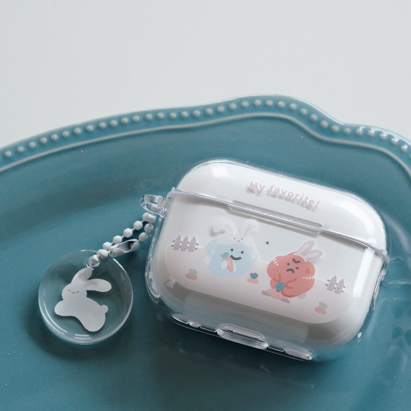 蘿蔔大盜-AirPods1/2/3/Pro/Pro2 韓國連體耳機保護套 耳機殼 - AirPods/耳機保護套 - 塑膠 透明