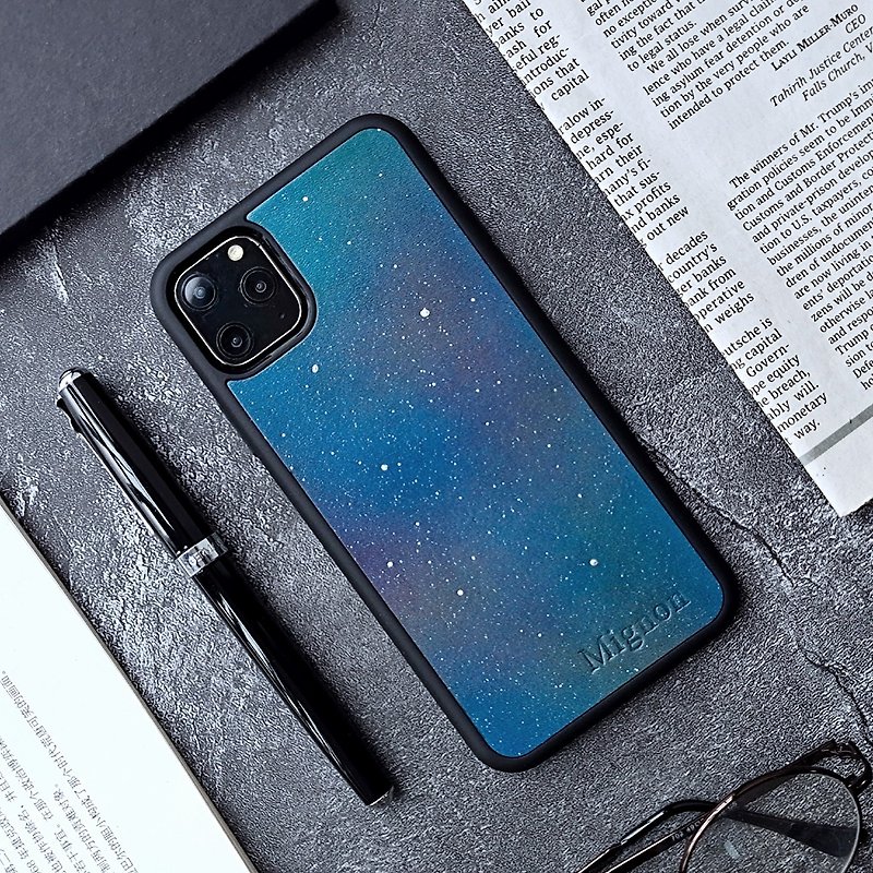Starry sky iphone13pro mobile phone case 12max protective cover 11/xs/xr/78plus customized gift - Phone Cases - Genuine Leather Multicolor