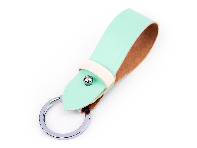 [Macaron] ｜Key Ring Strap ｜Fob Chain Holder - Keychains - Genuine Leather Green