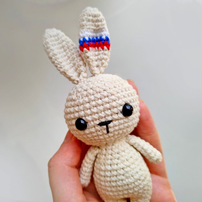 Soft toy Russian hare Rabbit toy - Kids' Toys - Cotton & Hemp White