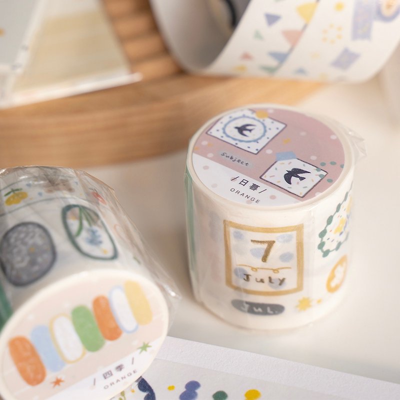 Four Seasons Higurashi pocket tape comes with release paper 6 meters roll - Washi Tape - Paper 