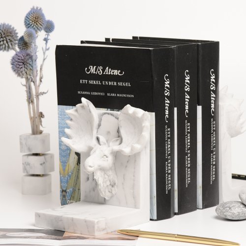 リサイクルされた大理石。ブックエンド。ムース - ショップ CHANZ