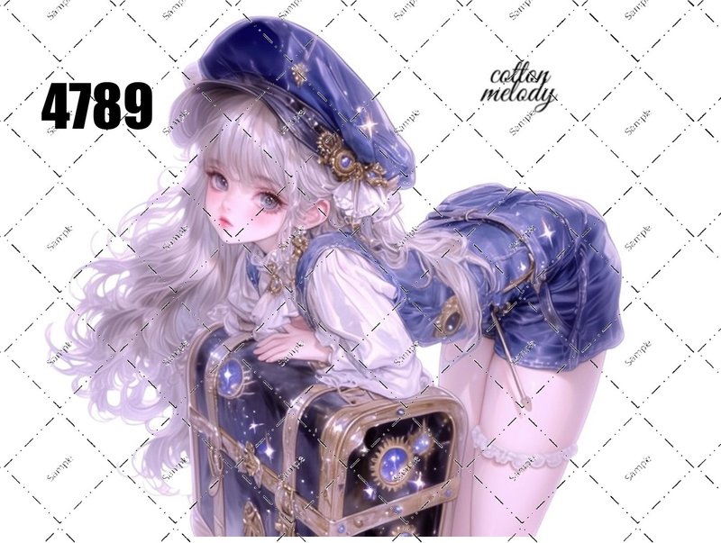 original sticker no.4789 人物ステッカー オリジナルステッカー オリジナル人物ステッカー 装飾ステッカー cotton melody - 貼紙 - 紙 