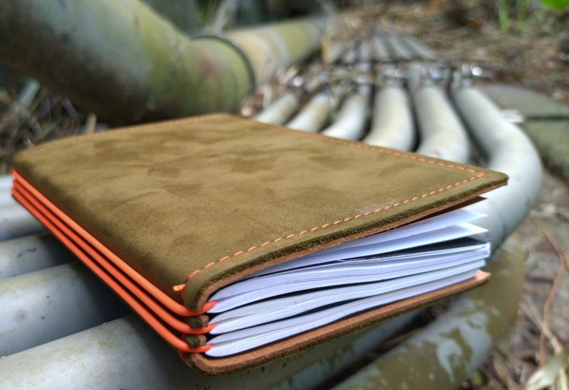 [2024 Limited Edition] Size A6│Three bombs│Replaceable pocketbook│Suede│Dark green│X17 - Notebooks & Journals - Genuine Leather 