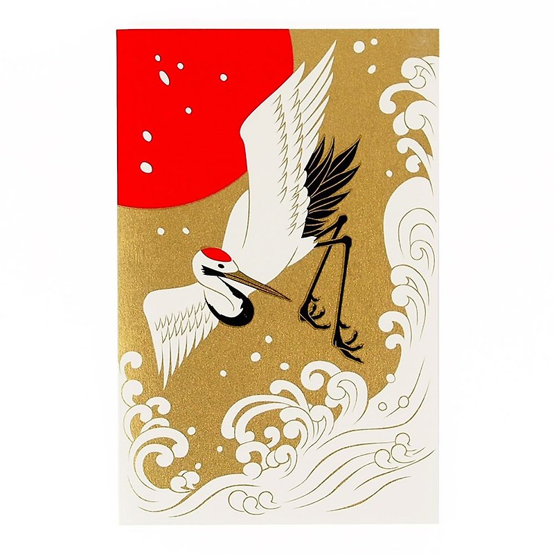 Bronzing White Crane Premium Japanese Paper [Hallmark-Card Classic Japanese Style/Multi-purpose] - Cards & Postcards - Paper Multicolor