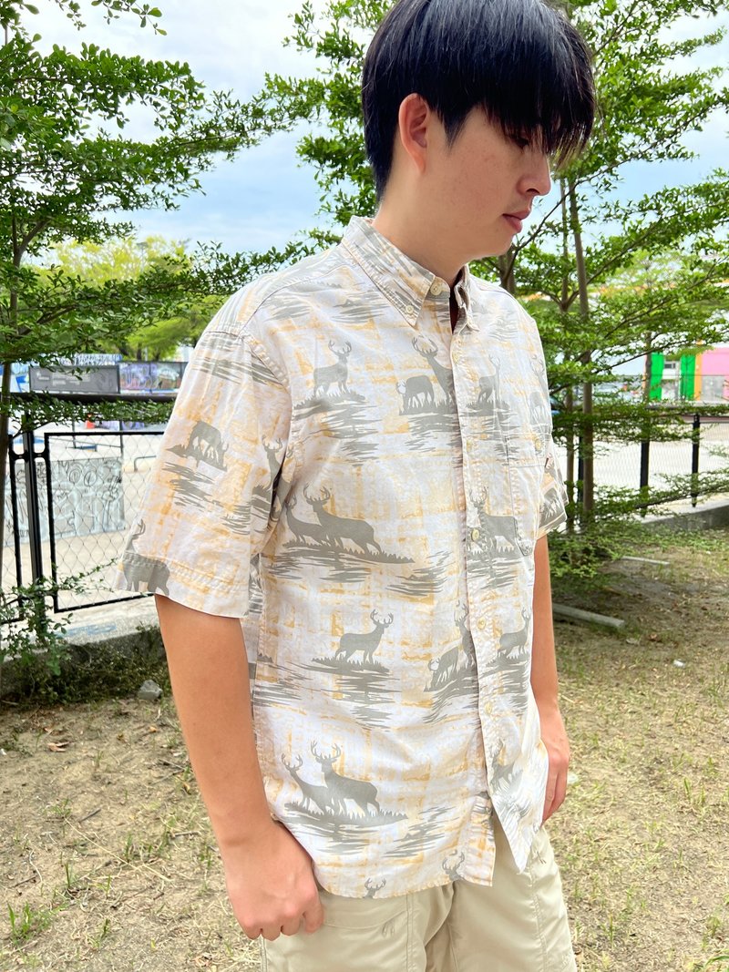 Vintage Men's Animal Shirt Desert Deer_Woolrich - เสื้อเชิ้ตผู้ชาย - ผ้าฝ้าย/ผ้าลินิน 