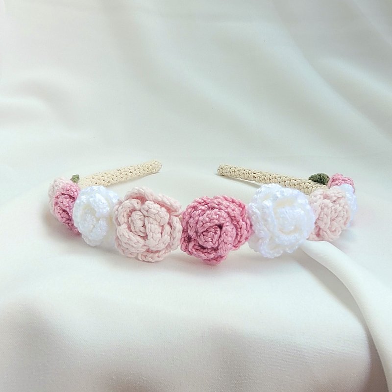 Flower lover braided headbands for adults - 髮飾 - 聚酯纖維 粉紅色
