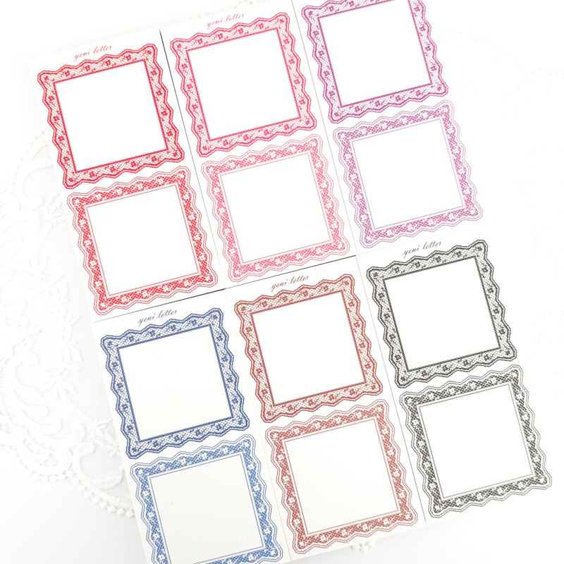 Square Lace Paper - 便條紙/便利貼 - 紙 多色