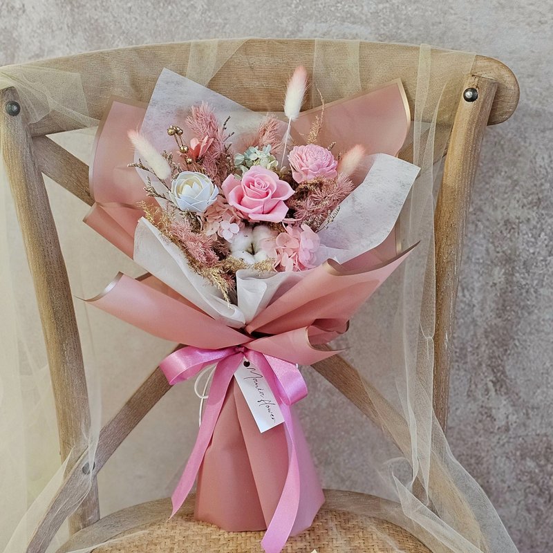 Cotton Rose Bouquet, In Stock, Fast Shipping, Multiple Colors - Dried Flowers & Bouquets - Plants & Flowers Multicolor