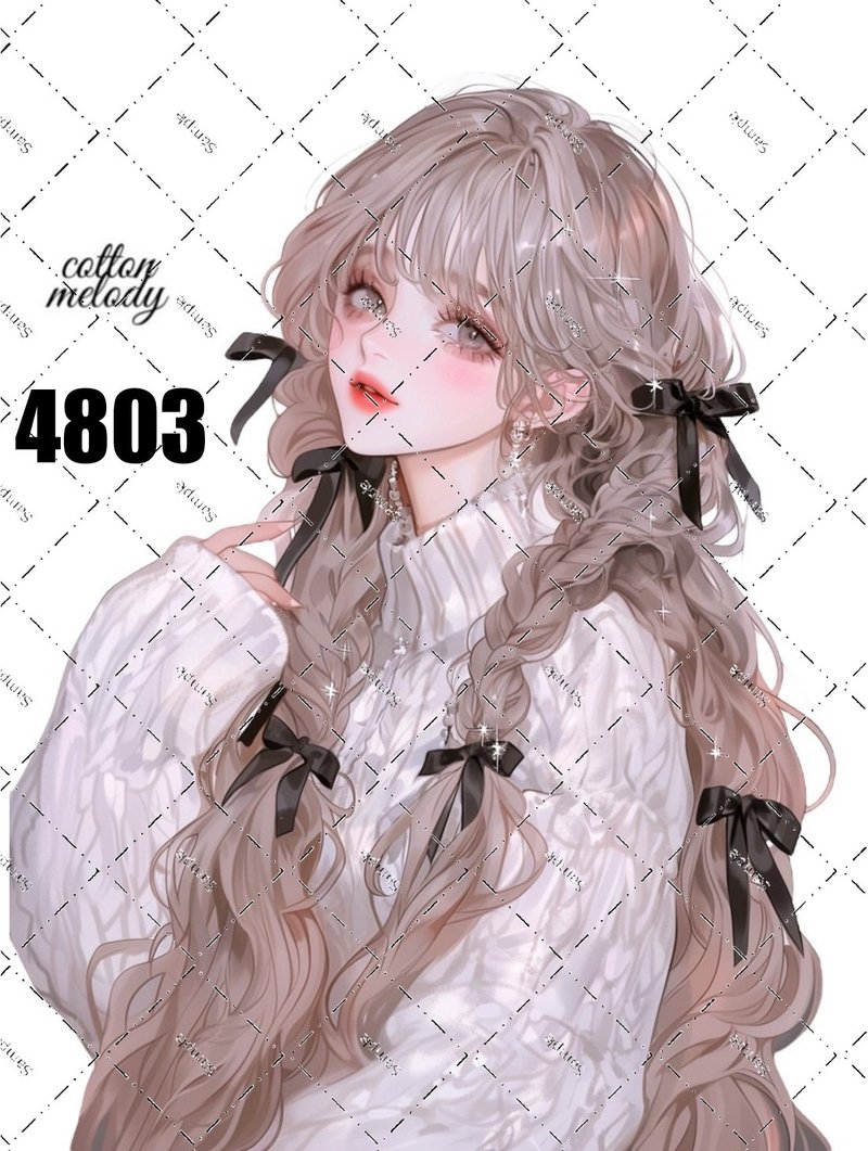 original sticker no.4803 人物ステッカー オリジナルステッカー オリジナル人物ステッカー 装飾ステッカー cotton melody - 貼紙 - 紙 