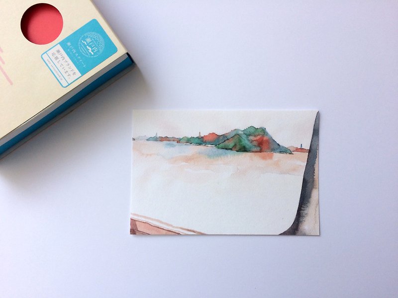 紙 卡片/明信片 綠色 - 瀨戶內海-島的記憶 風景速寫水彩明信片