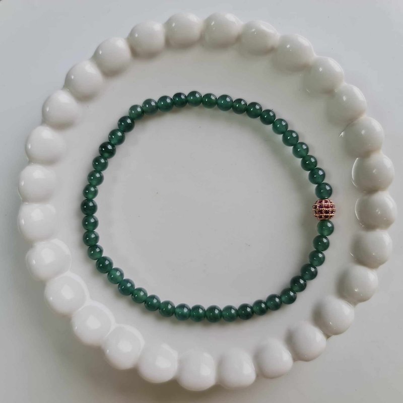 High ice hazard material beer green bracelet | Natural Burmese jade A grade jade - Bracelets - Jade 