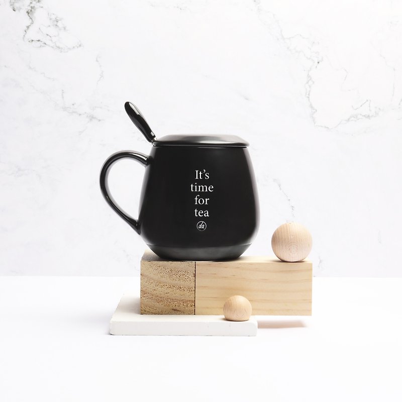 [Antler Alley THE ALLEY] Matte ceramic mug with lid (including spoon) - แก้วมัค/แก้วกาแฟ - วัสดุอื่นๆ 