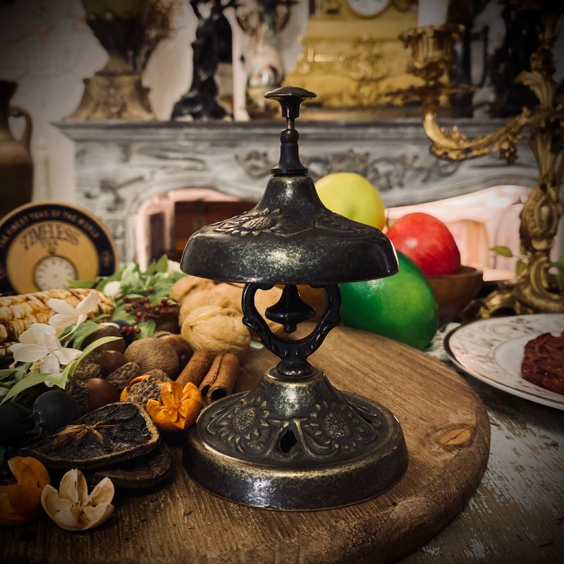 French Art Nouveau Period 100 Years Counter Bronze Table Bell - Other - Copper & Brass Gold