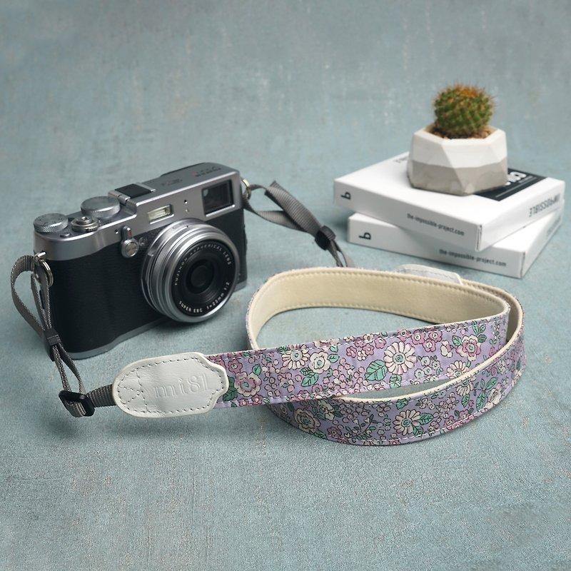Camera Neck strap / Wisteria Falling - Camera Straps & Stands - Cotton & Hemp Purple