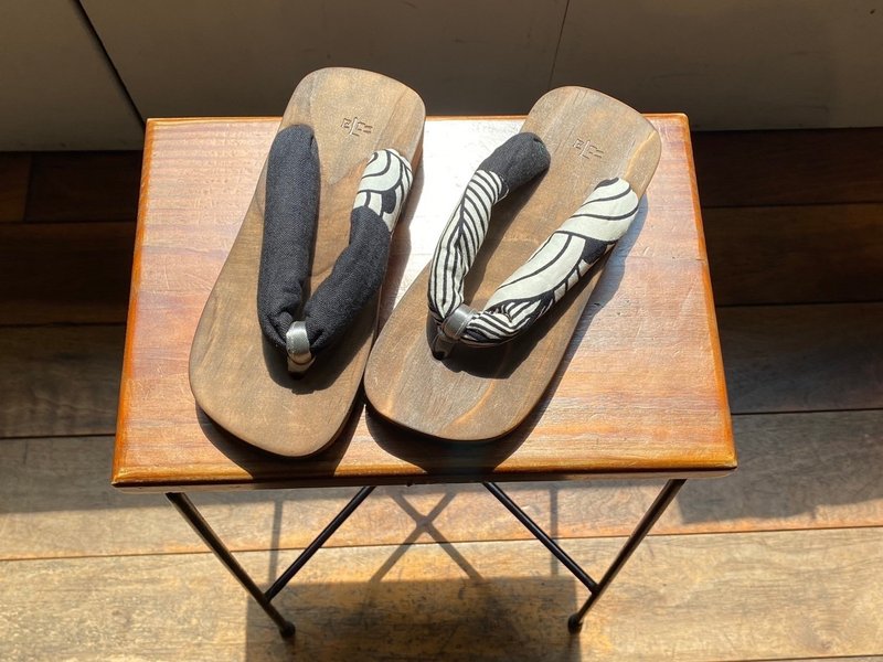 Black and white clogs - Slippers - Cotton & Hemp Black