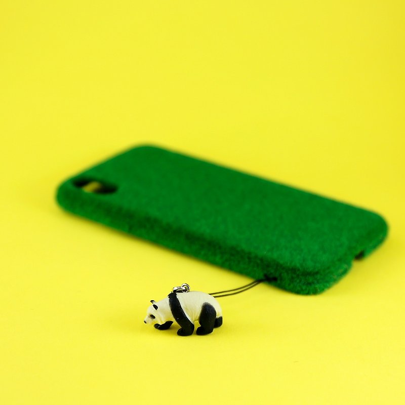 Shibaful Central Park with Panda for iPhone X Park Lawn Phone Case with Panda Mini (Dark Green) - Phone Cases - Other Materials Green