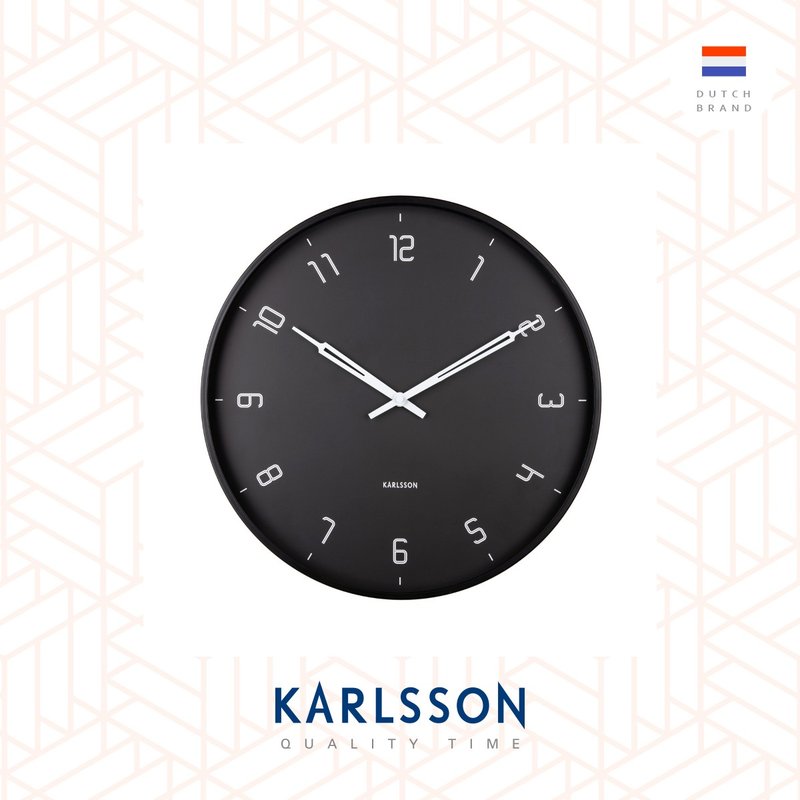 Karlsson wall clock 40cm Stark matt black, Design by Boxtel & Buijs - นาฬิกา - โลหะ สีดำ