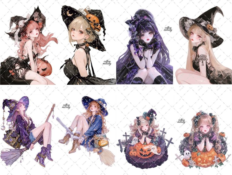 【ミニのみ】 ハロウィン / compact set / 20種類各3枚 / cotton melody / ミニステッカーのみ構成 【for girl】 - 貼紙 - 紙 