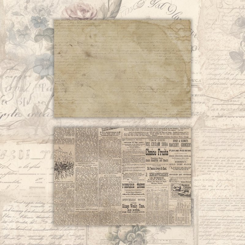 A4. Vintage Newspaper - 卡片/明信片 - 紙 