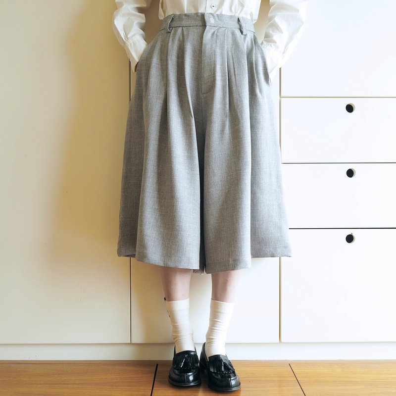 little cat wide pants : gray - 女長褲 - 聚酯纖維 灰色