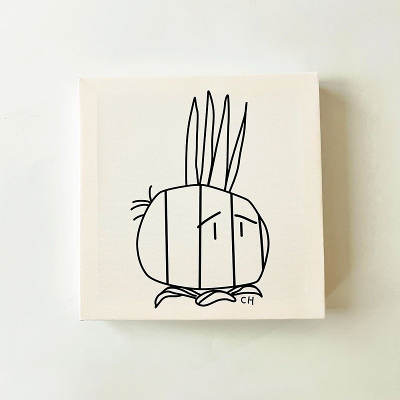 無框畫│洋蔥今天有心事 ( 童趣 怪奇 canvas print ) - 海報/掛畫/掛布 - 木頭 