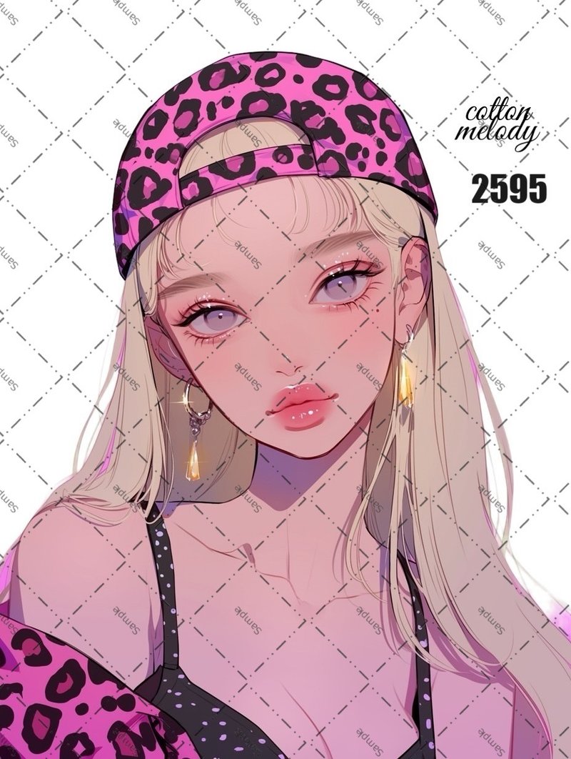 original sticker no.2595 人物ステッカー オリジナルステッカー オリジナル人物ステッカー 装飾ステッカー cotton melody - 貼紙 - 紙 