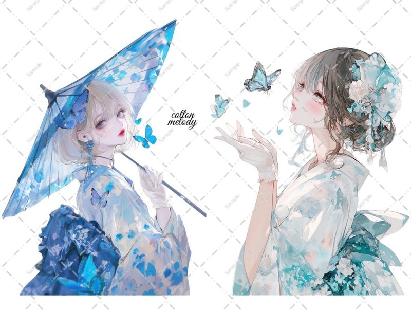 original sticker no.6828 人物ステッカー オリジナルステッカー 人物ステッカー 女の子ステッカー オリジナル人物ステッカー - 貼紙 - 紙 
