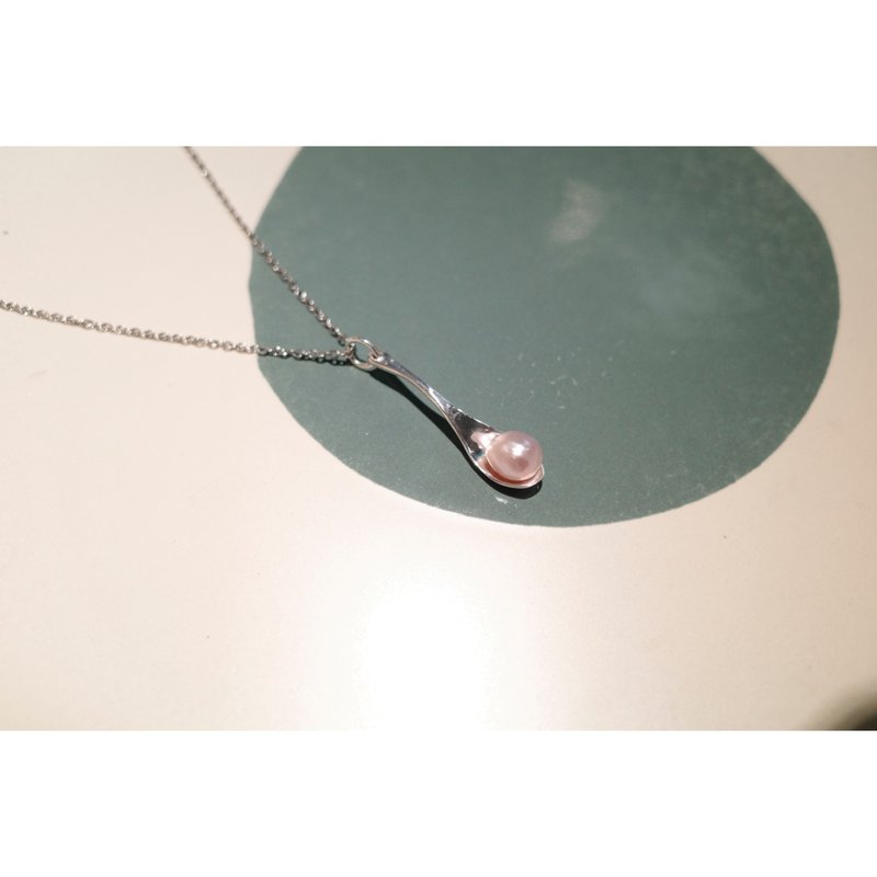 Berry jewelry (spot + custom) pearl Silver spoon pendant necklace S925 Silver jewelry lucky small gift - Necklaces - Sterling Silver 