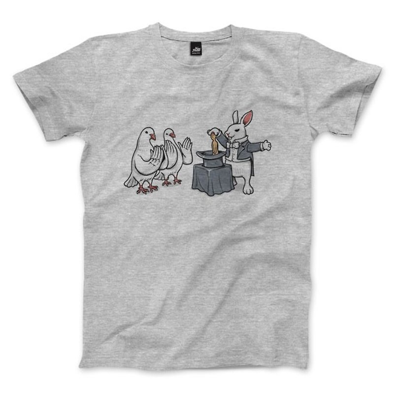 Bunny's Revenge - dark gray Linen- neutral T-shirt - เสื้อยืดผู้ชาย - ผ้าฝ้าย/ผ้าลินิน 