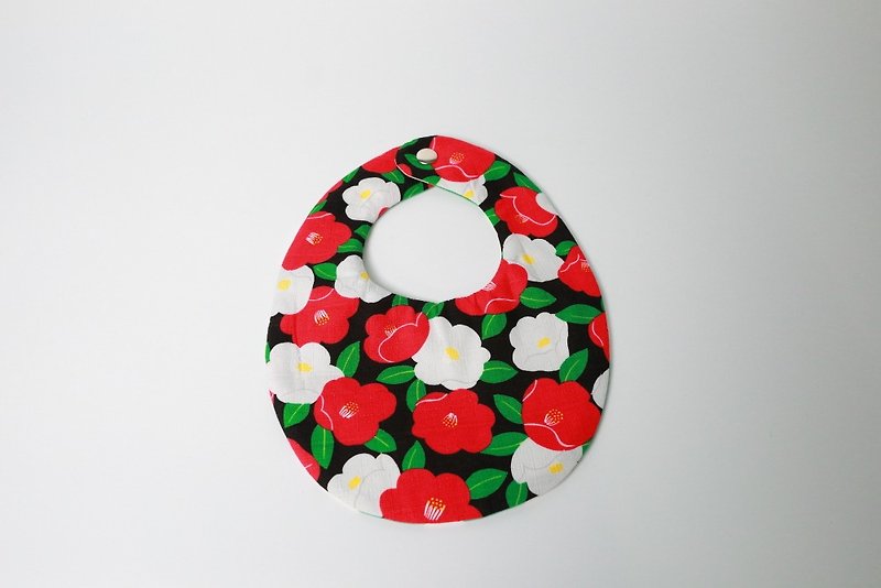 Pu.sozo - Cloth hand-made Japanese hand flower color + poker game double bib pocket / gauze towel / saliva towel / handkerchief / wipe towel / baby / baby - Bibs - Cotton & Hemp Red