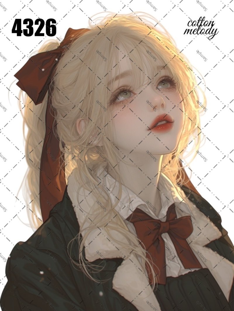 original sticker no.4326 人物ステッカー オリジナルステッカー オリジナル人物ステッカー 装飾ステッカー cotton melody - 貼紙 - 紙 