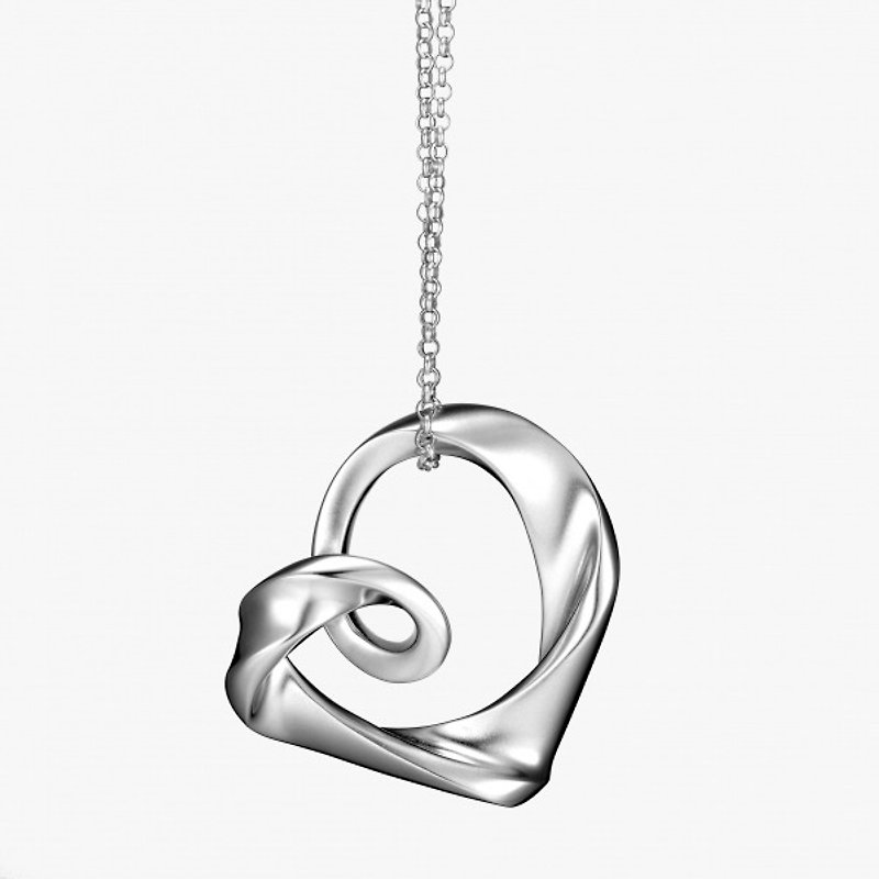 You've never seen a design # P & I Silver handmade jewelry # solid sense - Rose Heart - สร้อยคอ - โลหะ สีเทา