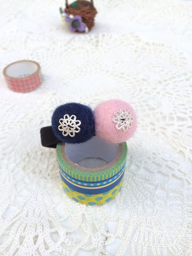 [Lotto sheep wool felt Park] + rainbow sugar pink sapphire tress - Hair Accessories - Paper 