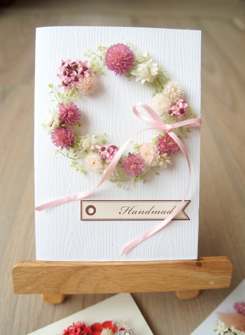 Hand made fresh green garland without flower card (Mother's Day Valentine's Day birthday card) - การ์ด/โปสการ์ด - พืช/ดอกไม้ หลากหลายสี