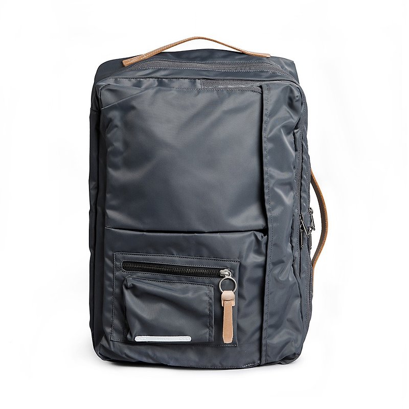 (瑕疵 welfare products) MA1 flight series -15 吋 lightweight three-use backpack - carbon black - กระเป๋าเป้สะพายหลัง - ไนลอน สีเทา