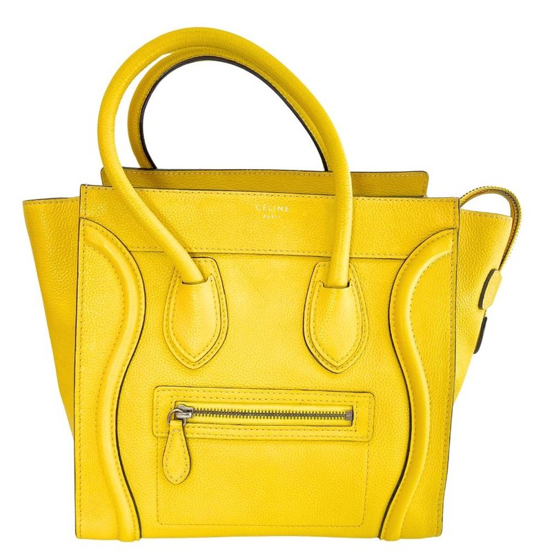 【日本直送】セリーヌ CELINE ラゲージ ハンドバッグ マイクロショッパー 167793 レザー 黄色 レディース【中古】 - 手提包/手提袋 - 真皮 黃色