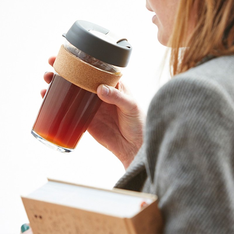 澳洲 KeepCup 軟木 隨行杯 L - 重烘焙 - 咖啡杯 - 玻璃 黑色