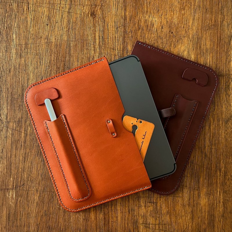 Hand-stitched case for iPad mini - Tablet & Laptop Cases - Genuine Leather Brown