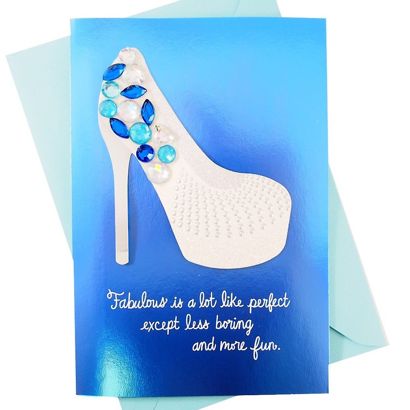 Rhinestone High Heels [Hallmark-Signature Classic Handmade Card Birthday Wishes] - Cards & Postcards - Paper Blue